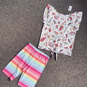 Children’s Place Girls tee and Bike Shorts set NWT